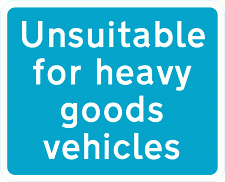 DOT NO 820 Unsuitable 3 Official Department of Transport Category: Misc Informatory Signs / Official schedule number: 4