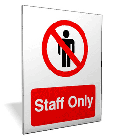 Acrylic Staff only symbol sign Staff only