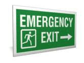 Acrylic emergency exit right sign Emergency Exit