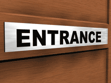 Acrylic entrance sign Entrance