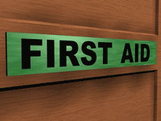 Acrylic first aid sign First aid