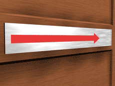 Acrylic red arrow sign Red arrow left or right