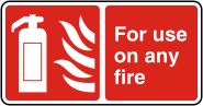 Any fire sign Illustration of fire extinguisher with text For use on any fire