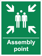 Assembly point outdoor sign Fire assembly point