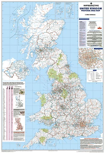 British Isles Postcode Area Map 