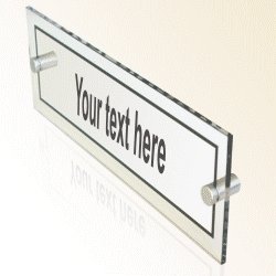 Bespoke prestige acrylic office sign 