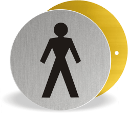 Brushed stainless disc male toilet 