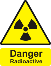Danger Radioactive Radiation pictogram with the text Radioactive