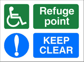 Disabled refuge point keep clear Disabled refuge point keep clear