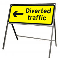 Diverted traffic arrow left 