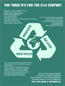 Recycle Reuse Reduce information poster 
