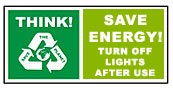 Pack of 8 turn off lights standard stickers 