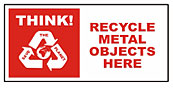 Large recycle bin sticker - Metal 