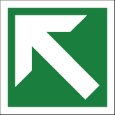 Fire exit diagonal arrow sign Straight arrow pointing diagonally