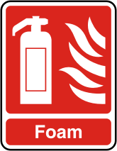 Foam fire extinguisher Illustration of fire extinguisher with text foam