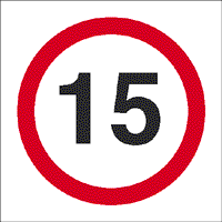 Foamboard 15mph speed limit sign 
