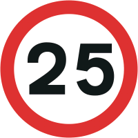 Foamboard 25mph speed limit sign 