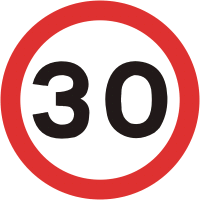 Foamboard 30mph speed limit sign 
