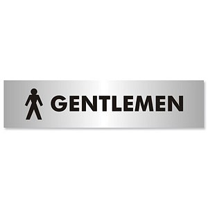 Gentlemen Sign Aluminium Effect Acrylic 
