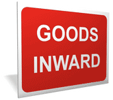 Goods Inward sign Goods inward