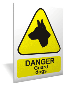 Guard Dog warning outdoor sign Danger guard dogs