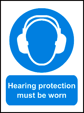Hearing Protection outdoor sign Hearing protection must be warn