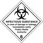 Infectious Substance 2 Hazchem INFECTIOUS SUBSTANCE
