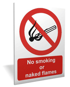 No Naked Flames outdoor sign No smoking or naked flames