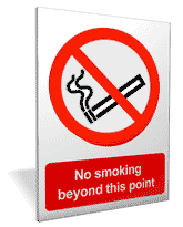 No Smoking beyond this point outdoor sign No smoking beyond this point