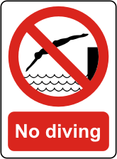 No diving sign No diving