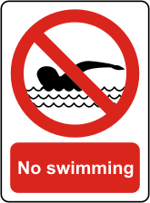 No swimming sign No swimming
