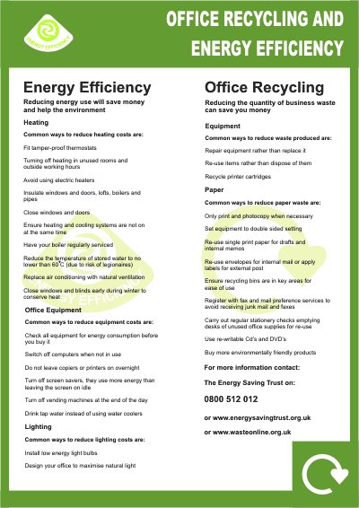 Office Recycling Efficiency Poster 