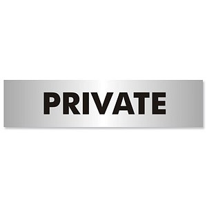 Private Sign Aluminium Effect Acrylic 