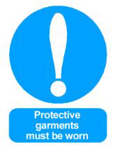 Protective Garments sign Protective Garments must be worn