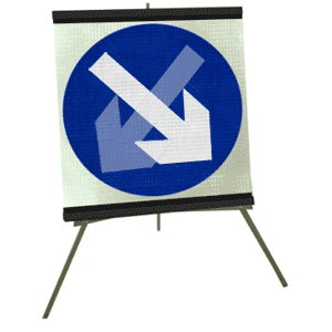 Keep Left or Right Moveable Flexible Roll-up Sign 