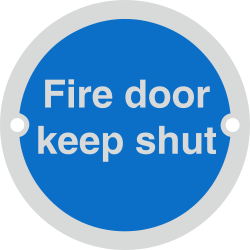 Satin Aluminium Fire Door Sign 