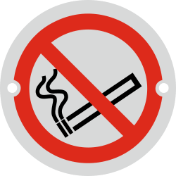 Satin Aluminium No Smoking 