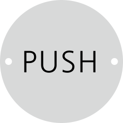Satin Aluminium Push Sign 