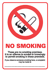Scottish No Smoking Legislation 2 No smoking pictogram, These are no smoking premeises....