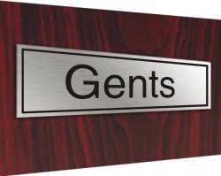 Stainless plaque gents 
