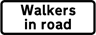 Walkers in road temporary supplementary plate 