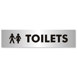 Toilets Sign Aluminium Effect Acrylic 
