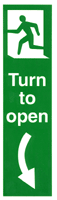 Turn To Open Left Fire exit running man, Turn to open, arrow