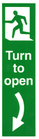 Turn To Open Right Fire exit running man, Turn to open, arrow