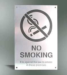 UK aluminium smoking ban sign 1 No Smoking - It is illegal to smoke in the premises