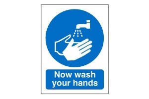 Wash your Hands sign Now wash your hands