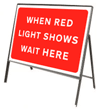 When red light shows wait here 