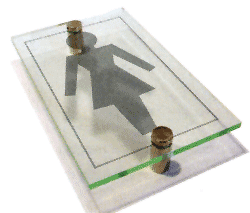 Acrylic prestige female pictogram sign 