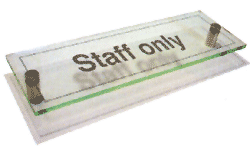 Acrylic prestige staff only sign 