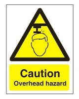 caution overhead hazard caution overhead hazard